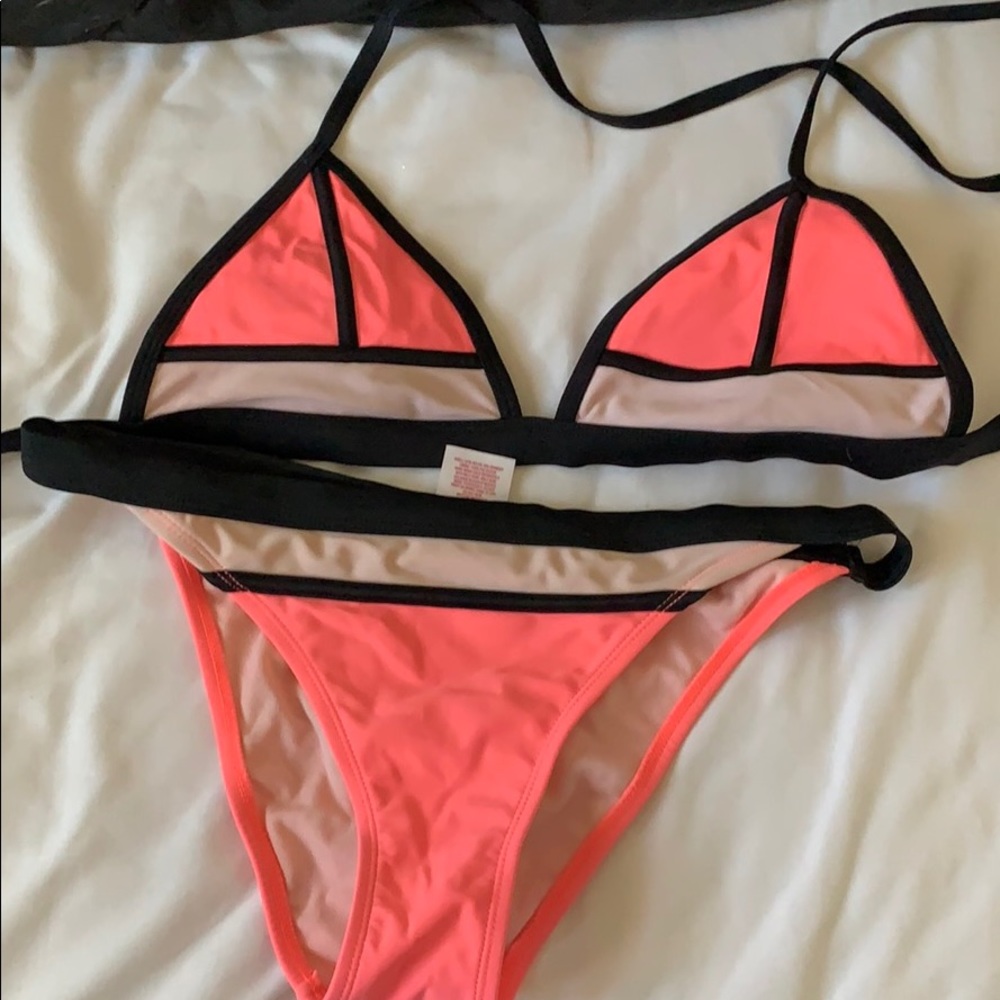 Neon pink bikini